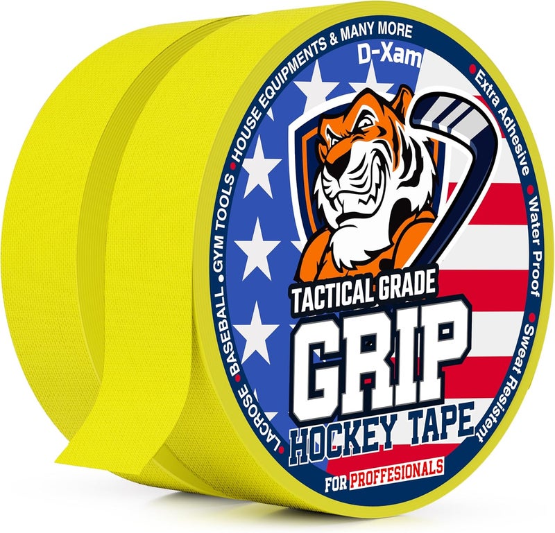 Dexam Hockey Tape Black Grip Tape 2 Roll Athletic Sports Tape 1inch Multipurpose Cloth Tape for Lacrosse Stick Handles Pullup Bars Tools Fingers Water-Resistan Protect from Scratches Smudges - Image 1